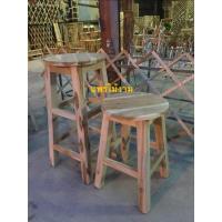 ราคา เก้าอี้กลม เก้าอี้บาร์ไม่สักแท้#งานไม้ดิบสูง 50 cm (14245262070)