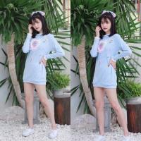 ราคา เสื้อแขนยาวสก๊อต งานป้าย แบรนด์ Macaron รุ่นนี้ใส่เป็นเสื้อหรือเดรสก็ได้ (มี 3 สี) (7928464562)