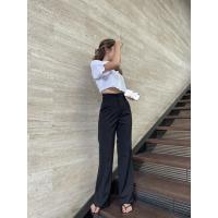 ราคา △กางเกงเอวสูงขาม้าแต่งกระดุมหน้าสองเม็ด (8090884318)