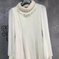 ราคา เดรสสีขาวแขนยาวไหมพรมนิ่ม แขนยาวชีฟอง คอปีน เอวเข้ารูป ผ้ายืด มือ2 สภาพดี ป้ายOne way (2432443764)