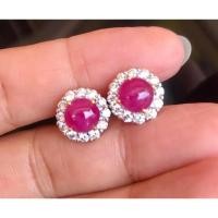 ราคา ต่างหูทับทิมล้อมเพชรแท้ 0.90 กะรัต ทับทิมแท้สวยหวานฉ่ำกับเพชรวิบวับๆทิ่มตาแรงๆกันไปเลยจ้า (3933723671)