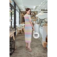 ราคา เดรสอัดพลีท ตัวยาวแขนสั้น (5380069439)