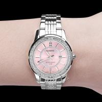 ราคา Casio นาฬิกาแฟชั่นหญิงเพชรน้ำอังกฤษกันน้ำนักเรียนตัวชี้เข็มขัดเหล็กนาฬิกา LTP-1358D (9558372638)