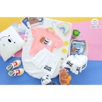 ราคา เสื้อเด็ก เสื้อยืดแขนสั้นเด็ก+กางเกงขาสั้นลายหมีแบร์ รถเข็น (15749029691)