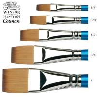 ราคา Winsor & newton cotman 666 short handle one stroke flat brush I พู่กันแบนขนยาวด้ามสั้น (6887909871)