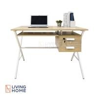 ราคา โต๊ะคอม,โต๊ะทำงาน ขาเหล็กสีขาว 2ลิ้นชัก ขนาด 100 cm. รุ่น 8809B | Livinghome (7242747906)
