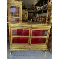 ราคา ตู้พระไตรปิฎก 120x40x100 cm ตู้วางพระ 2 ชั้น 2บาน 1 ลิ้นชัก ตู้ไม้ แกะสลักประดับกระจก ขาสิงห์ ตู้หนังสือ ตู้ใส่ของ (9451737223)