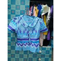 ราคา เสื้อพื้นเมืองผ้าฝ้ายลายไทยลายขอสีฟ้ากระดุมปั๊ม (24962020079)