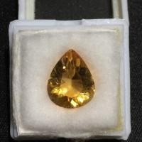 ราคา พลอยซิทรินธรรมชาติแท้ สีเหลืองอำพันวาวสวย เล่นไฟดี เจียระไนทรงหยดน้ำคมสวย (1637083356)