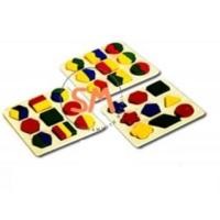 ราคา บล็อกไม้รูปทรงเรขาคณิต 3 แผ่น/ชุด (18159584529)