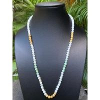 ราคา สร้อยคอหยก 3 สี (3 Type Jadeite Necklace) ดิบ ไม่ผ่านการปรับปรุง (Type A) พม่า (Myanmar) หยก พม่า แท้ Jade (22719331876)