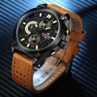 ราคา หรูหราในราคาเบาๆนาฬิกาข้อมือชาย กันน้ำ naviforce watch แท้ รุ่นNF9068-BRO สายหนัง ของแท้100% (886599710)