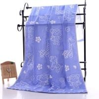ราคา ผ้าสาลู ทอ 3 ชั้น ขนาด 70x140 cm. (ลายลิงกับยีราฟ) สีฟ้า (1690648697)