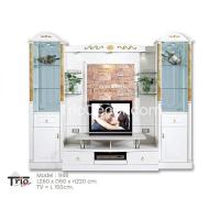 ราคา ตู้โฮมเธียร์เตอร์วางทีวี+ตู้โชว์ สไตล์วินเทจ สีขาว 260ซม. HT-946 (4434930879)
