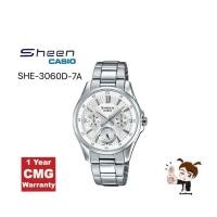 ราคา Casio sheen รุ่น SHE-3060D-7AUDR สีเงิน ของแท้ 100% ประกันศูนย์ CMG 1 ปี (10675951031)