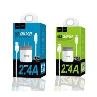 ราคา Hoco C13A For Micro/iphone Adapter 2.4A Quick Single USB Chargerr set (White) (2492462531)