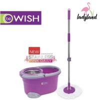 ราคา Be wish ชุดถังปั่นสแตนเลส + ไม้ถูพื้น สปินม็อบ ถังถูพื้น Spin mop ไม้ม็อบ STAINLESS PINK DAILY ❤️ (5424324093)