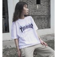 ราคา เสื้อลายไฟthrasher เปลวไฟ สตรีท เปลวไฟ เสื้อยืดสวยๆ แขนสั้นคู่รัก ใส่ได้ทั้งชายและหญิง เสื้อยืดแฟชั่นคอกลม (18291460032)