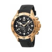 ราคา Nautica Men's N18523G NST Gold-Tone Stainless Steel Dress Watch (Black/Gold) (340076034)