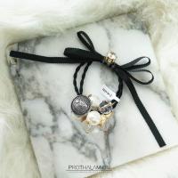 ราคา Ribbon Hair Band with Pearl Crystal & Diamond : ยางรัดผม โบว์ เกาหลี แต่ง มุก คริสตัล และ เพชร (1673493506)
