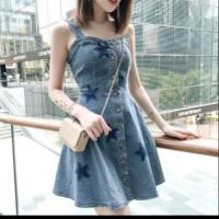 ราคา เดรสยีนส์ (ลายดาว) มือ ✌ (3115747744)