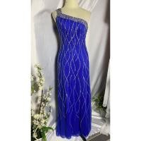 ราคา ชุดราตรียาว สีน้ำเงิน ปักเลื่อม+ปักปล้อง โชว์หลัง (แบรนด์ SEAN COLLECTION) (23628041290)