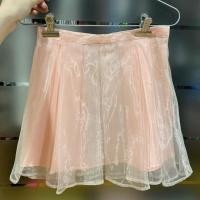 ราคา JASPAL แท้ กระโปรง พริ้ว มีจีบ สีชมพู โปร่ง Xs เอวสูง (4831416360)