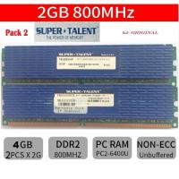 ราคา Pack 2 Super Talent Blue 4GB(2x2GB) 2Rx8 PC2-6400 DDR2-800MHz 240Pin สำหรับเครื่องคอมพิวเตอร์ PC (1610376280)