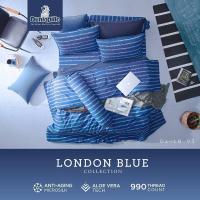 ราคา ชุดผ้าปู + ผ้านวมเย็บติด Dunlopillo รุ่น London Blue เทคโนโลยีผ้าถนอมผิว ทอ 990 เส้นด้าย (20695459961)
