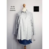 ราคา เสื้อมือสอง used เสื้อสาวอวบ อก 56 ยาว 31 นิ้ว แบรนด์ Talbots เสื้อเชิ้ต แขนยาว ผ้าคอตตอน (19755150005)