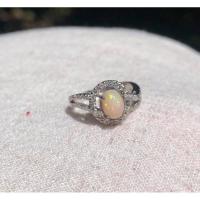 ราคา แหวนโอปอลแท้เหลือบสวยชัดเรือนเงินแท้ประดับเพชรczสวยแพรวพราว (4055713468)