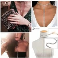 ราคา สร้อยคอสไตล์โชคเกอร์เกรดพรีเมี่ยม เพชรเรียง2แถว1เส้น พร้อมส่ง (408047289)