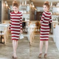 ราคา เดรสไหมพรมแขนยาวลายขวาง คอกลม ทรงบอดี้คอน งานไหมพรมเนื้อดีใส่แล้วเข้ารูปสวยเป๊ะ สวยดูแพงมากค่ะ (1653512622)