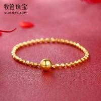 ราคา แหวนทองคำแท้ 24K หญิง 999 เม็ดโอนทองลูกปัดทองรอบลูกปัดแหวนแหวนอ่อนแหวนหางนิ้วชี้ (2958514002)