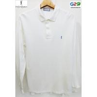 ราคา YSL YVES SAINT LAURENT แท้ เสื้อยืดโปโลแขนยาวสีขาว (1236328975)