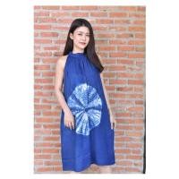 ราคา เสื้อมัดย้อม เดรสความยาวไซต์กลาง แบบผูกด้านหลัง (ผ้าสปันแท้เกรด A / ผ้าไม่บางเหมือนตลาดนัด / ย้อมครามแท้ ) ลาย 2 (7771375228)