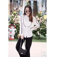 ราคา เสื้อเชิ้ตแขนยาวสีครีม แถบริ้วที่แขน งานป้าย Lawyer (6748104903)