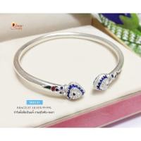 ราคา กำไลข้อมือเงินแท้ 99.9% งานสุโขทัย กำไลลงยา ตรงหัวกำไล สีน้ำเงิน ด้านข้างสีเขียว น้ำเงิน แดง กำไลแบบเปิดขยายได้ SK0131 (2009313788)