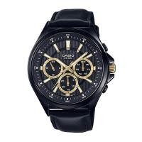 ราคา Casio Standard นาฬิกาข้อมือผู้ชาย สายหนัง รุ่น MTP-E303BL-1A - สีดำ (1806185269)
