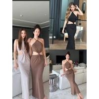 ราคา เดรสปผูกคอยาวเว้าเอว เดรสยาวเว้าเอว (25313605192)