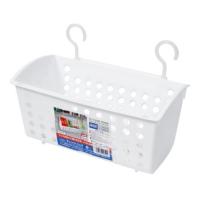 ราคา ตะกร้าพลาสติก สำหรับใส่ของ มีขอแขวนเหลี่ยม สีขาว (3620945388)