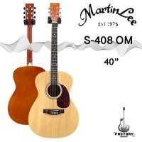 ราคา กีตาร์โปร่ง กีตาร์โปร่งไฟฟ้าMartinLee S-408 OM เสียงดีมีประเเจขันคอ (18335625554)