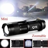 ราคา (ไฟฉาย LED CREE-Q5) ไฟฉายความสว่างสูง LED CREE Q5 2000 lumens ซูมได้ มีโหมดไฟกระพริบฉุกเฉิน (1990963127)