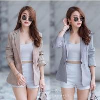 ราคา Blazer ลายสก็อตสีครีม (6219353744)