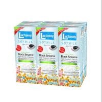 ราคา ส่งฟรีแลคตาซอย นมถั่วเหลือง ยูเอชที สูตรผสมงาดำ 250 มล. แพค 6 จำหน่าย30กล่อง (2494056002)