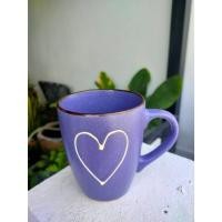 ราคา [พร้อมส่ง/มือหนึ่ง] แก้วมัค เซรามิค besico สีม่วง หัวใจเดียว (23652106072)