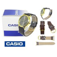 ราคา (casio) นาฬิกาข้อมือผู้ชาย กันน้ำ นาฬิกาคาสิโอ้สายหนัง กันน้ำ นาฬิกาผู้ชาย สายหนัง ขอบสีทอง RC629 (4883947629)