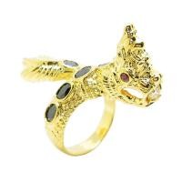 ราคา แหวนฟรีไซส์ ปรับขนาดได้ พญานาค แฟชั่น แหวนพญานาค ประดับพลอยสีนิล ชุบทอง (404241047)