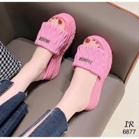 ราคา รองเท้าส้นเตารีด สวมหนังนิ่มมากๆ ส้นพื้นนิ่มรับเท้าน้ำหนักเบาสูง 3 นิ้ว 6877 (20990623431)