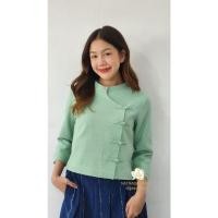 ราคา ณัฐรดาผ้าฝ้าย เสื้อคอจีนตั้ง ผ้าเยื่อไผ่ฟอกนิ่ม แขน5ส่วน เสื้อพื้นเมืองผู้หญิง มาตรฐานOTOP (24215681671)